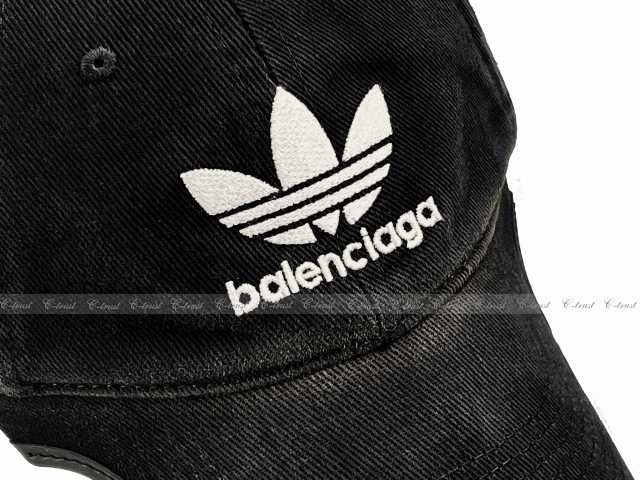 BALENCIAGA × ADIDAS バレンシアガ アディダス コラボ CAP キャップ 帽子 イタリア製 ユニセックス 新品 ★ 1077  ブラック J405a-